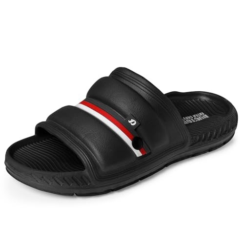 DOCTOR EXTRA SOFT Mens Classic Ultra Soft Sliders/Slippers With Cushion Footbed For Adult | Comfortable & Light Weight | Stylish & Anti-Skid | Waterproof & Everyday Flip Flops D-527, Black - Image 1