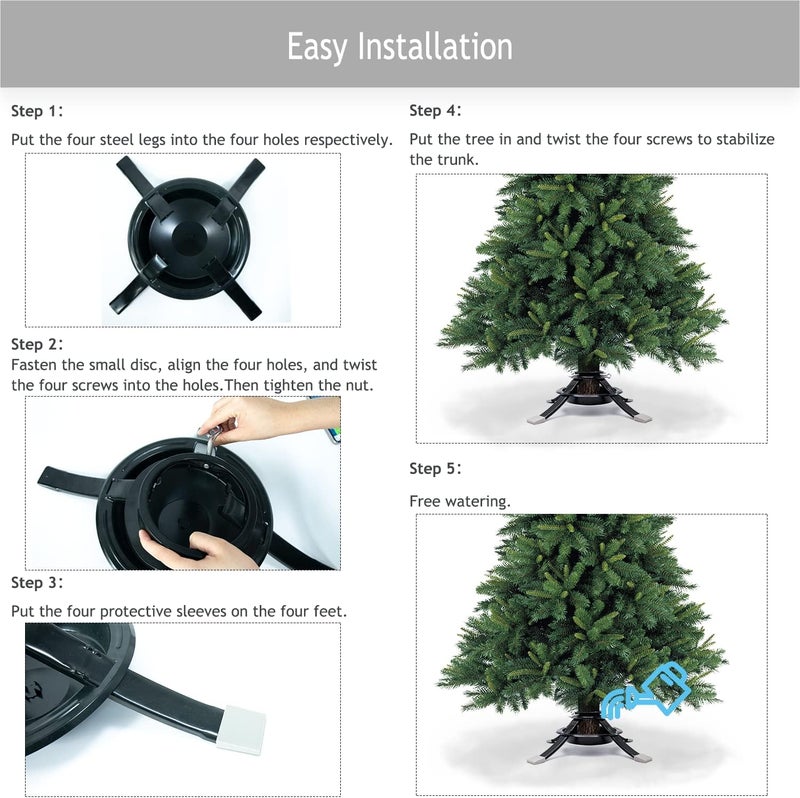Markdang Large Real Christmas Tree Stand for Live Tree,Metal Christmas Tree Base Stand Fits for 2-Inch to 4.8-Inch Trunk,1-Gallon Water Capacity(Size L) - Image 5