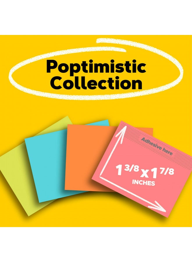 Post-it Mini Notes, 1.5x2 in, 4 Pads, America's #1 Favorite Sticky Notes, Poptimistic Collection, Bright Colors (Magenta, Pink, Blue, Green), Clean Removal, Recyclable (653-8AF) - Image 2