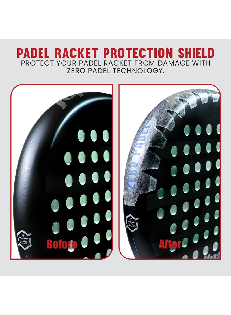 Zero Padel Racket Protector, Transparent – Large |  Lightweight & Durable for Maximum Edge Protection | Universal Fit, Easy to Apply - Image 4