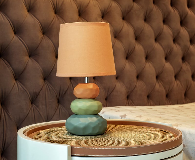 MAGIK Atmosfera Ceramic Table Lamp (Cantaloupe) | 5W Warm White E14 Base LED Bulb Included | Modern Decorative Bedside & Living Room Accent Light - Image 3