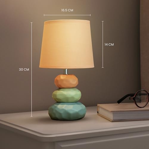 MAGIK Atmosfera Ceramic Table Lamp (Cantaloupe) | 5W Warm White E14 Base LED Bulb Included | Modern Decorative Bedside & Living Room Accent Light - Image 5