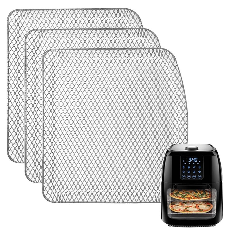 GWY Air Fryer Dehydrator Rack 3 PCS for Chefman 6.3QT 4-In-1 Digital Air Fryer Oven, 9.53''Ã— 9.53''Ã— 0.59'' Steel Air Fryer Plate Replacement Parts wire Rack - Image 1
