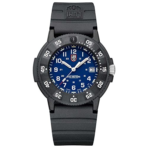 Luminox ساعة لومي نوكس العسكرية للغوص للرجال من سلسلة البحر الأصلية Navy Seal Evo 3003، قرص أزرق، 43 مم، حزام أزرق - Image 2