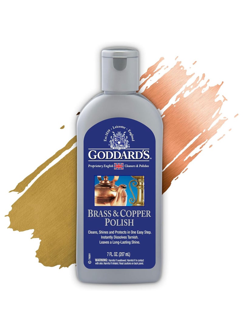 GODDARD'S Goddard’s Copper & Brass Polish, Copper Cleaner & Brass Cleaner for Long-Lasting Shine, Metal Polish for Pewter, Chrome & More, Metal Polishing Compound 7oz - Image 1