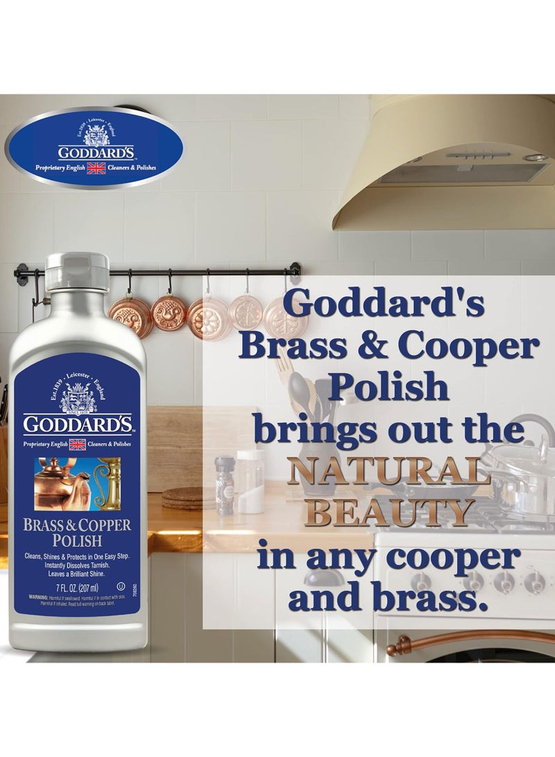 GODDARD'S Goddard’s Copper & Brass Polish, Copper Cleaner & Brass Cleaner for Long-Lasting Shine, Metal Polish for Pewter, Chrome & More, Metal Polishing Compound 7oz - Image 2