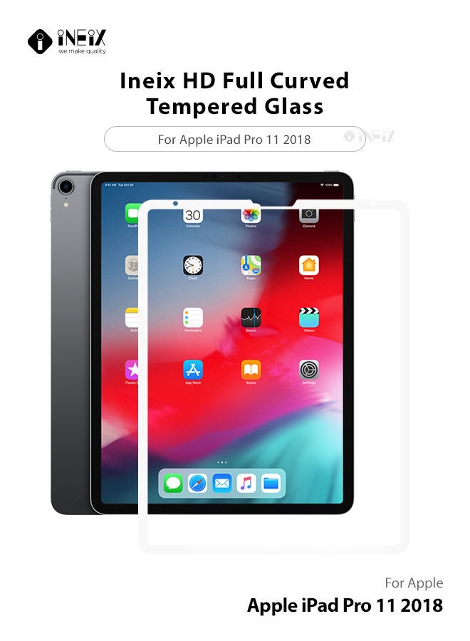 INEIX Full Screen Edge to Edge Screen Protector  For Apple iPad Pro 11 2018 - White  - Image 1