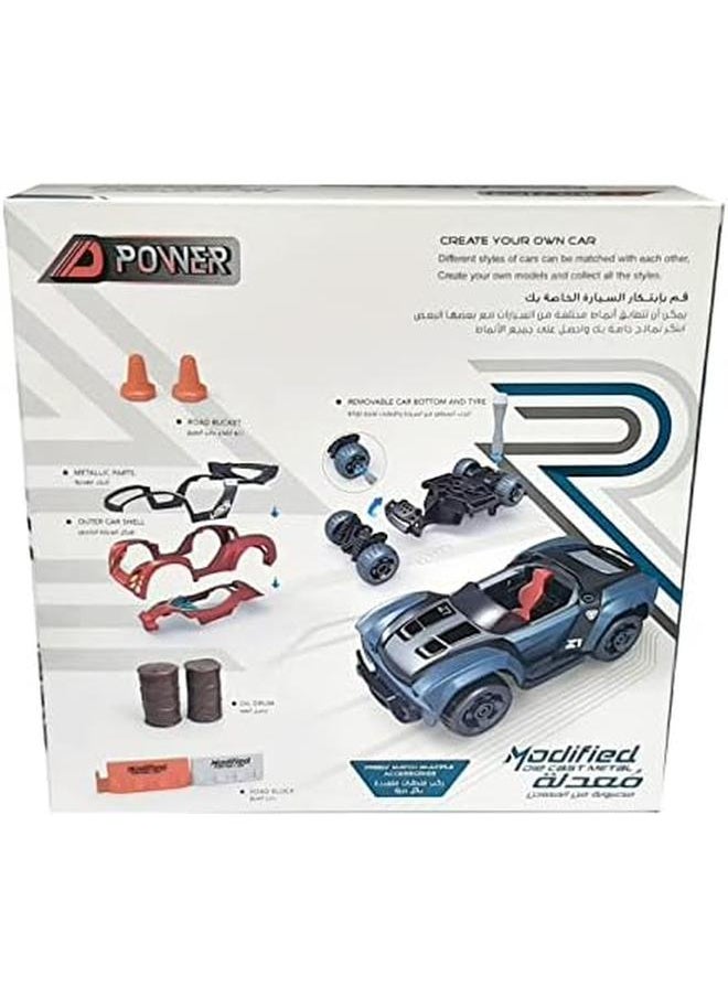 D-Power - Diy Modified Scale 1 32 Race Car Building Toy Kit For Kids 17 Pieces Multicolor - Image 1
