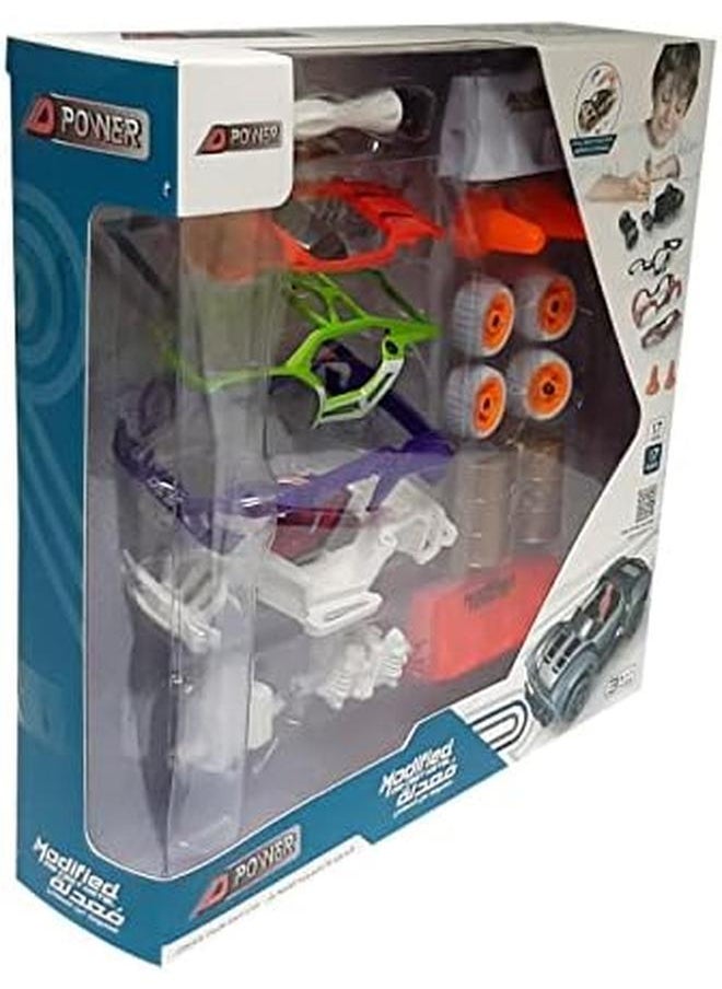D-Power - Diy Modified Scale 1 32 Race Car Building Toy Kit For Kids 17 Pieces Multicolor - Image 1