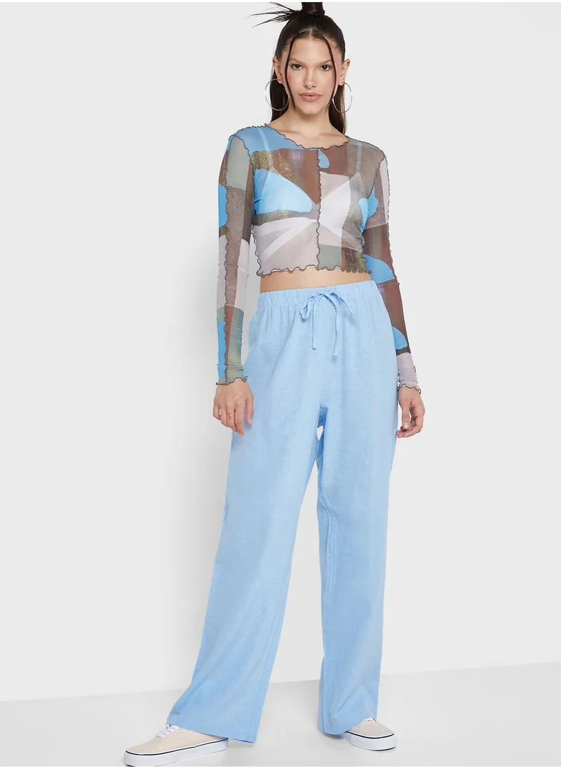 MONKI Mesh Detail Crop Top