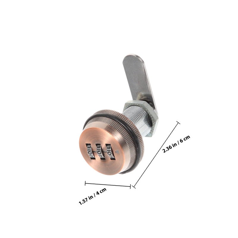 Coded Cabinet Lock Secure Drawer Lock Metal Cupboard 20mm Red Bronze For Office Storage - Image 3