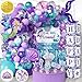 RainMeadow 248 Pieces Little Mermaid Birthday Decorations Kit Allin1 Girls Party Decor Package With Mermaid Tail Balloon Garland Foil Curtains Fabric Backdrop Princess Crown  Purple Teal - Image 4