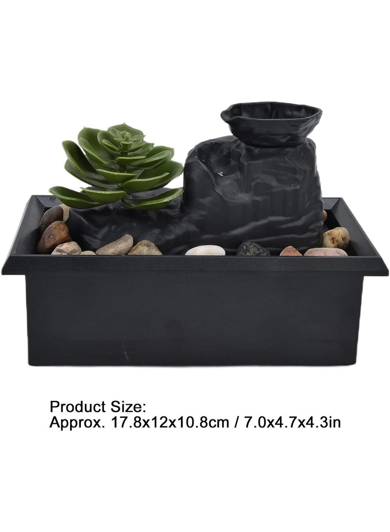 زينة نافورة المياه، نافورات مكتب LED مع زينة مياه جارية مزودة بـ 4 أضواء LED، نافورة شلال خفيفة الوزن للديكور الداخلي لمكتب المنزل - Image 4