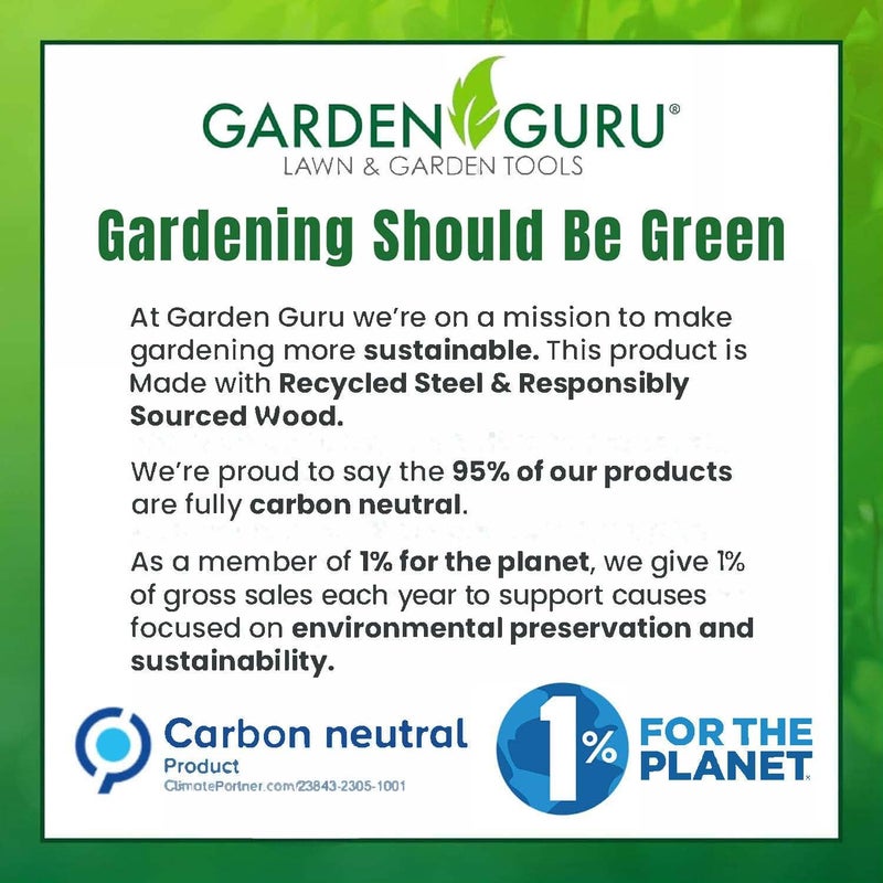 Garden Guru Lawn & Garden Tools Garden Guru Eco Hand Rake Soil Tiller- 100% Recycled Stainless Steel - Rust Resistant - FSC Certified Wood Ergonomic Handle - Great for Gardening, Cultivating, Loosening Soil & Spreading Mulch - Image 5