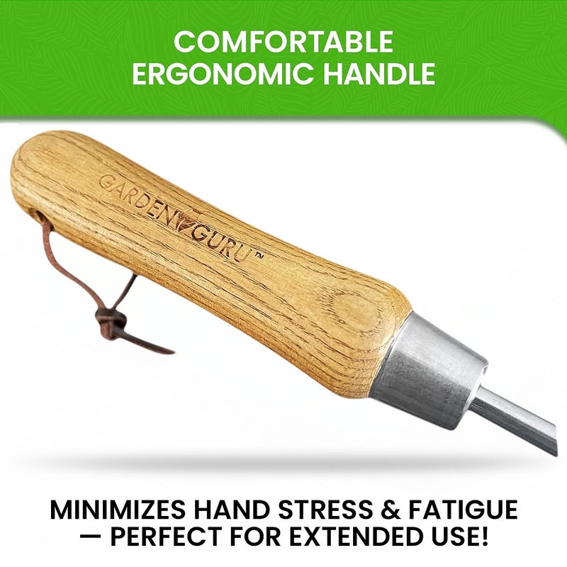Garden Guru Lawn & Garden Tools Garden Guru Eco Hand Rake Soil Tiller- 100% Recycled Stainless Steel - Rust Resistant - FSC Certified Wood Ergonomic Handle - Great for Gardening, Cultivating, Loosening Soil & Spreading Mulch - Image 4