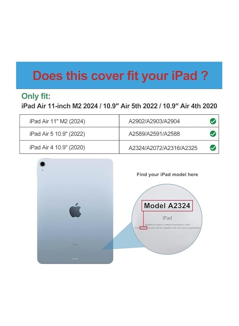 Procases Smart Case for iPad Air 11-inch M2 2024/10.9 Air 5th Generation 2022/10.9 Air 4th 2020, Protective Cover for iPad Air 11 /Air 5 4 Gen -Skyblue - Image 2