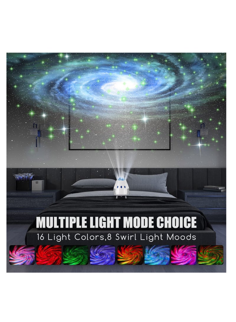 Excefore Star Projector, Galaxy Light Projector, Bluetooth Speaker, Night Light for Bedroom, Bedroom Lights, Kids Room Decor, Gift for Kids, Adults, Home Party, Theater, Ceiling Decor, White - Image 2