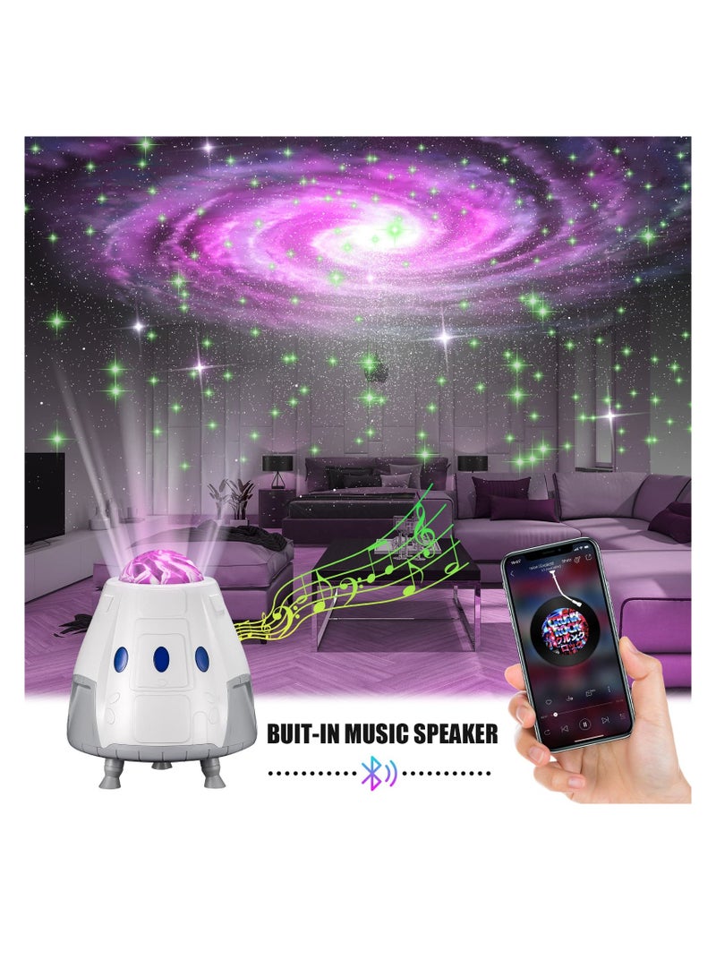 Excefore Star Projector, Galaxy Light Projector, Bluetooth Speaker, Night Light for Bedroom, Bedroom Lights, Kids Room Decor, Gift for Kids, Adults, Home Party, Theater, Ceiling Decor, White - Image 3