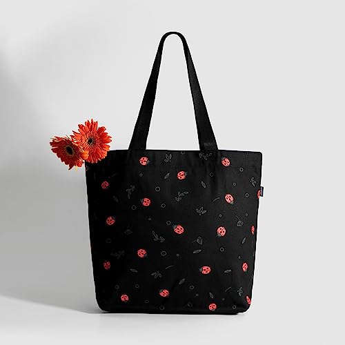 EcoRight Eco Right Large Canvas Tote Bag for Women, Zipper Handbags for Women Inner Pocket for Shopping, Office & Daily Use (Pack of 2) - Image 5