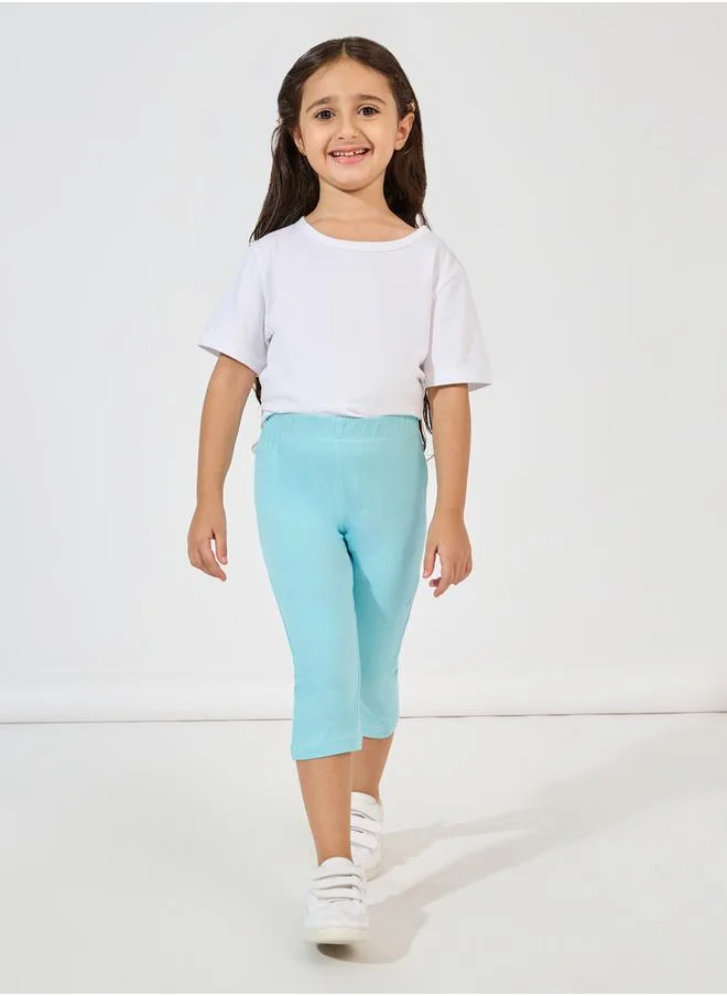 Styli Basic Capri Leggings with Elastic Waistband