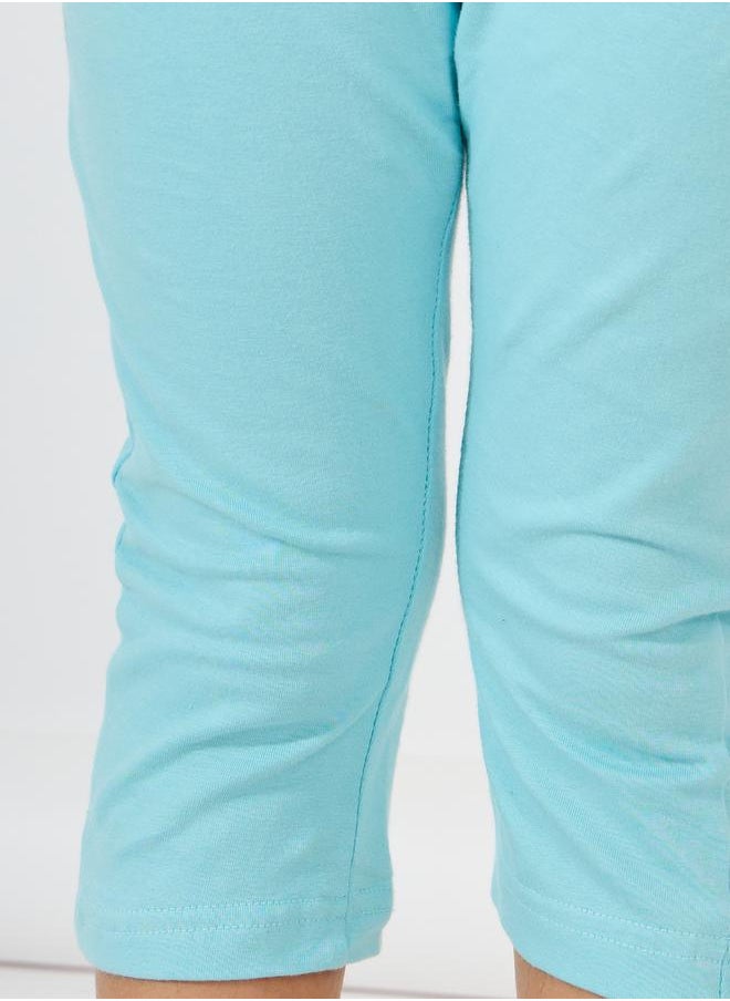 Styli - Basic Capri Leggings with Elastic Waistband - Image 1