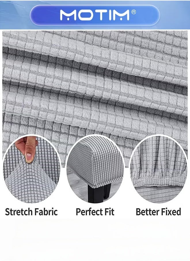 Motim 6Pcs Chair Covers for Dining Room Stretch Removable Washable Dining Room Chair Covers Seat Protector Dining Chair Slipcovers for Dining Room Hotel Light Grey - Image 2