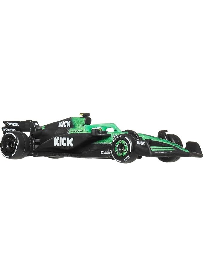 Hot Wheels 1:64 Scale Premium Die-Cast Formula 1 Collectible Toy Race Car, KICK Sauber F1 Team, Real Riders Tires - Image 4