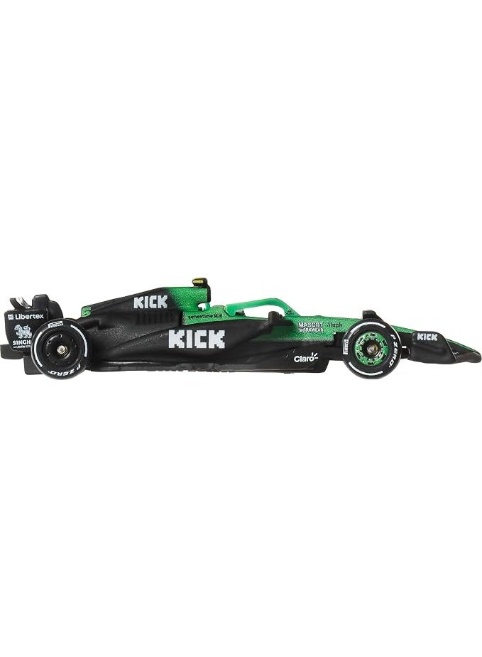 Hot Wheels 1:64 Scale Premium Die-Cast Formula 1 Collectible Toy Race Car, KICK Sauber F1 Team, Real Riders Tires - Image 5