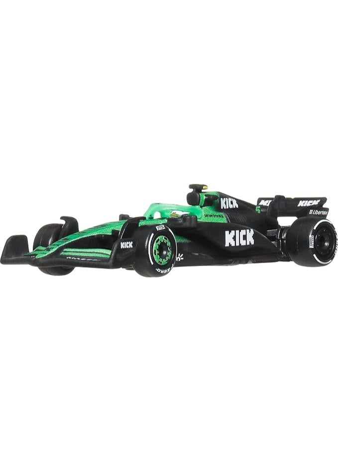 Hot Wheels 1:64 Scale Premium Die-Cast Formula 1 Collectible Toy Race Car, KICK Sauber F1 Team, Real Riders Tires - Image 2