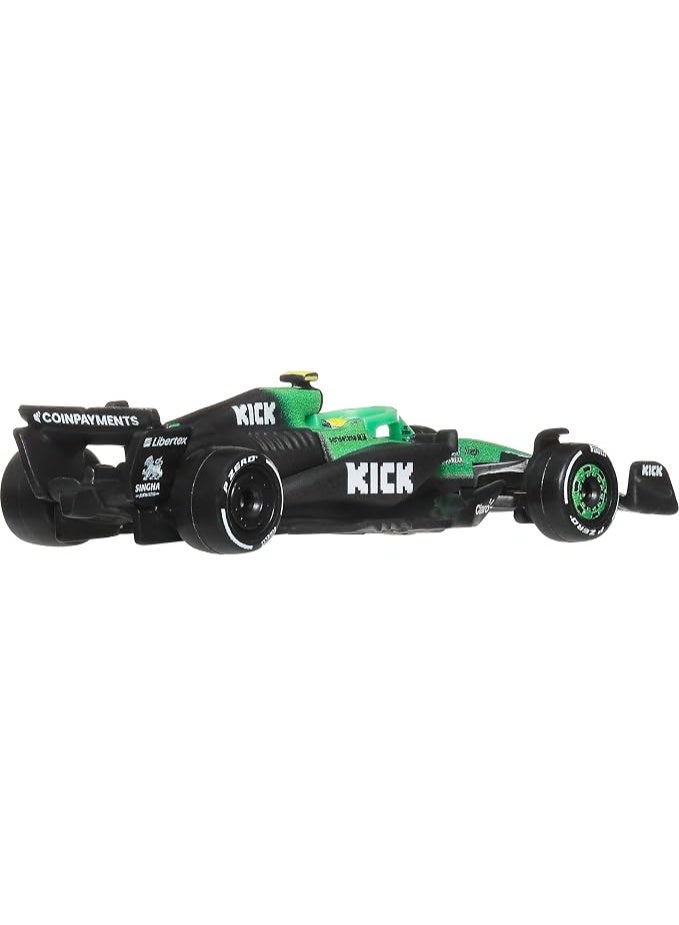 Hot Wheels 1:64 Scale Premium Die-Cast Formula 1 Collectible Toy Race Car, KICK Sauber F1 Team, Real Riders Tires - Image 3
