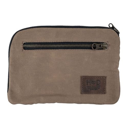 Hide & Drink, Zipper Gear Pouch, Camping Bag, Travel Accessory, Multi-Purpose Bag, Waxed Canvas and Full Grain Leather, Fatigue - Image 1