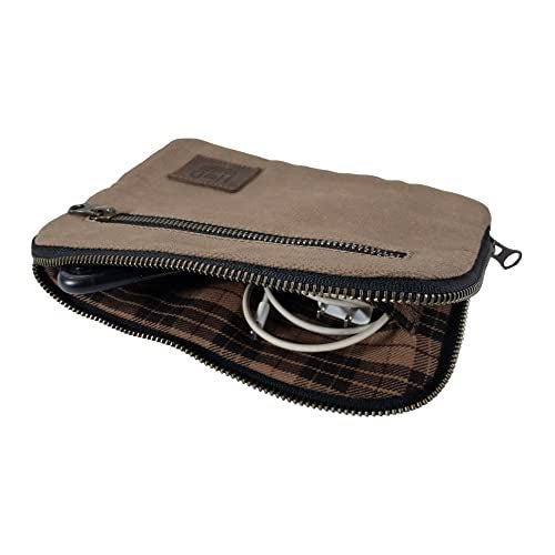 Hide & Drink, Zipper Gear Pouch, Camping Bag, Travel Accessory, Multi-Purpose Bag, Waxed Canvas and Full Grain Leather, Fatigue - Image 4