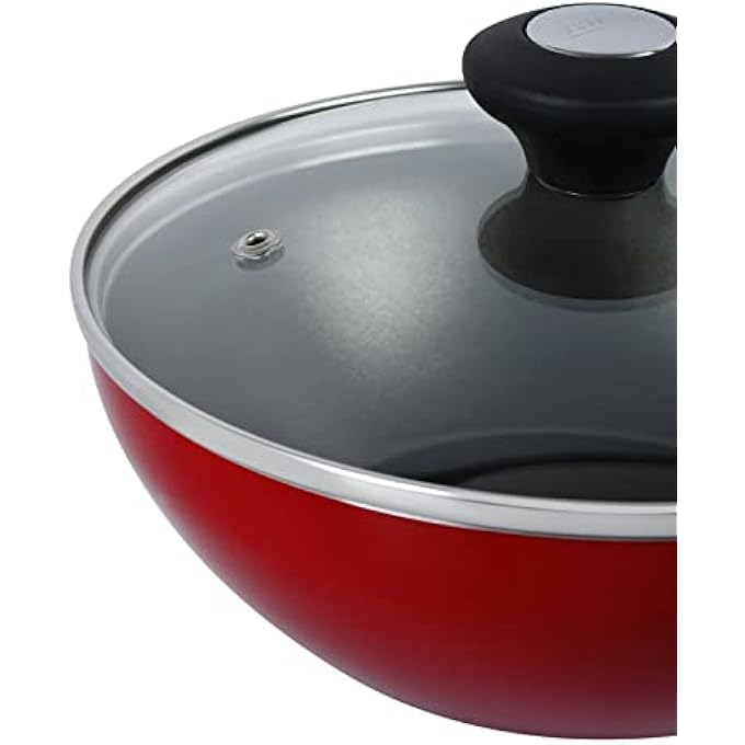 برستيج مقلاة ووك كلاسيكية غير لاصقة مع غطاء زجاجي 8 لتر 20 سم 3X مقلاة ووك فائقة الصلابة مع غطاء Pr20977 - Image 5