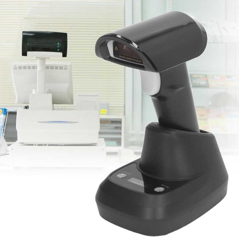 Blue Tooth Barcode Scanner, Wireless 1D 2D QR Code Reader with Base for Logistics Express Supermarkets Restaurants Red Light Scanning Upgraded Decoding Chips - Image 4