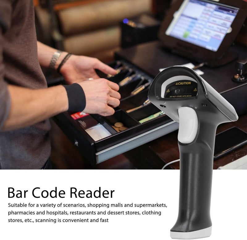 Blue Tooth Barcode Scanner, Wireless 1D 2D QR Code Reader with Base for Logistics Express Supermarkets Restaurants Red Light Scanning Upgraded Decoding Chips - Image 2