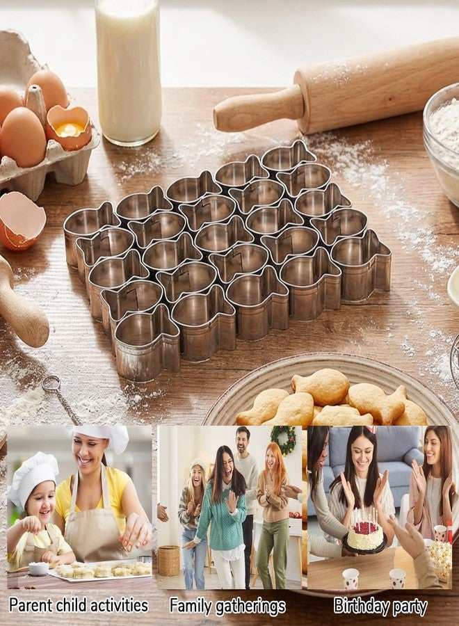 قطاعة مقرمشات على شكل سمكة ذهبية، قطاعة مقرمشات على شكل سمكة ذهبية بـ 25 تجويفًا، قالب خبز صغير غير لاصق للعجين لصنع المقرمشات في المنزل - Image 5