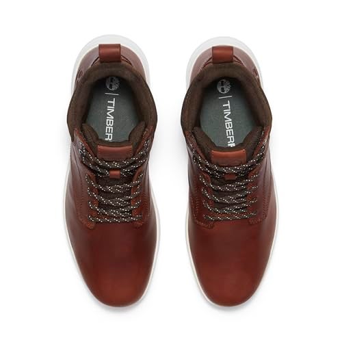 Timberland Men's Parker Street Mid Lace-Up Sneaker Boot, Rust Full Grain, 8 Medium - Image 4