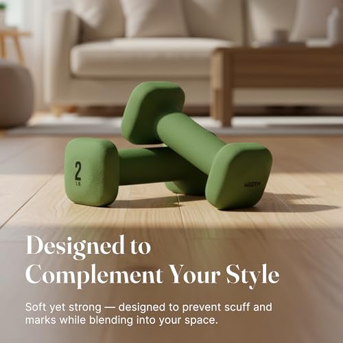 WeGym SafeGrip Square Dumbbells with Anti Slip Handles, Aesthetic Free Weights for Home Workouts, Stable Design Prevents Rolling during Floor Exercises (2LB, Pair Forest) - Image 4