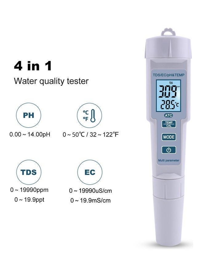 4 In 1 Water Quality Tester Grey - Image 4