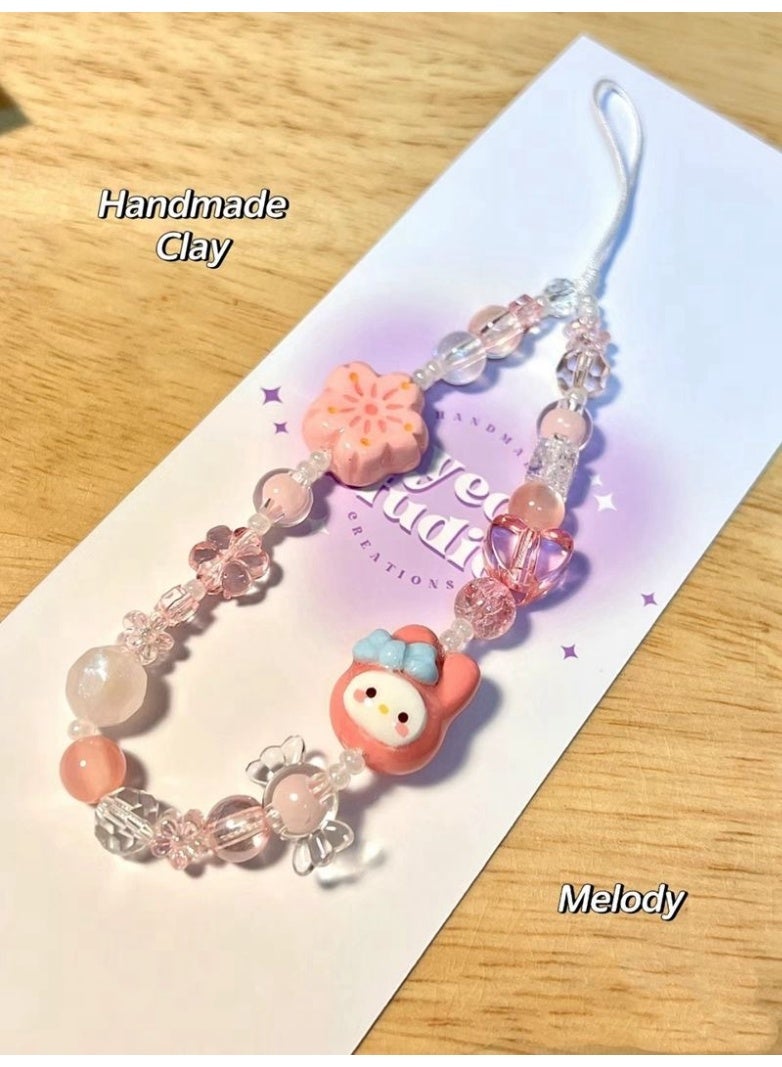 NIBEMINENT Phone Charm/ Chain Strap for Women Girls,Cartoon Cell Phone Case Lanyard Wrist Strap