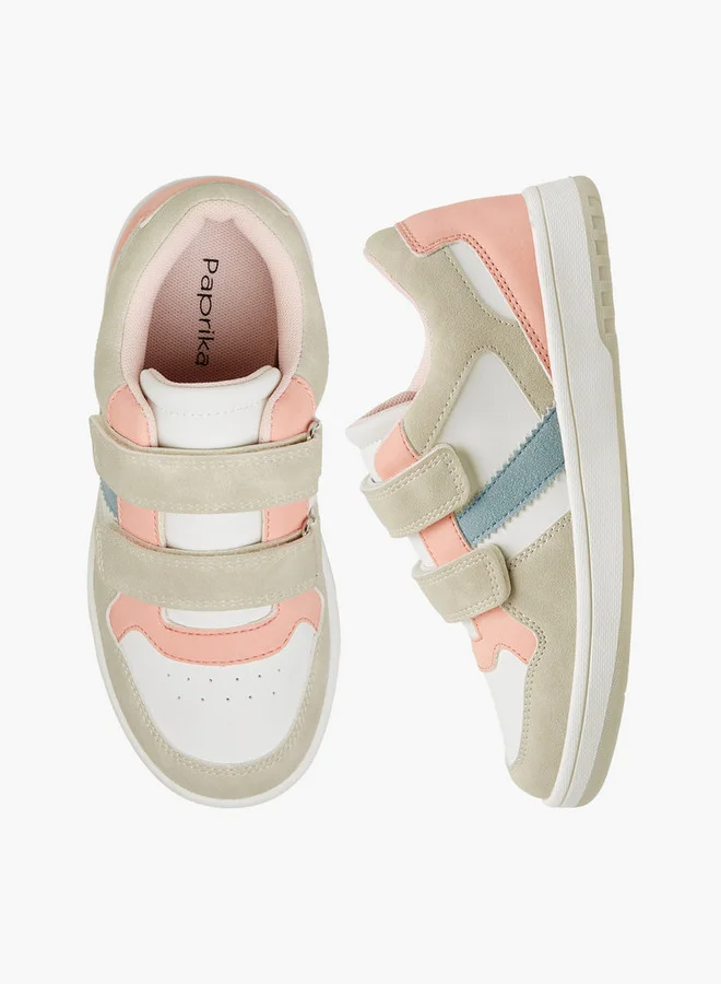 Paprika Colourblock Sneakers with Hook and Loop Closure