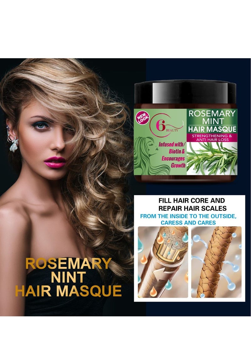 6 BEAUTY Rosemary Mint Hair Mask 500 ml  - Image 2
