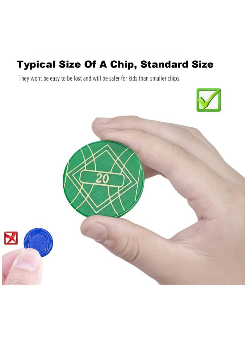 SOLARAE 100 PCS Round Chips with Storage Box, 5 Color Large Plastic Round Chips Counting Numbers Teaching for Crafts Decoration, Plastic Counting Chips for Math - Image 4