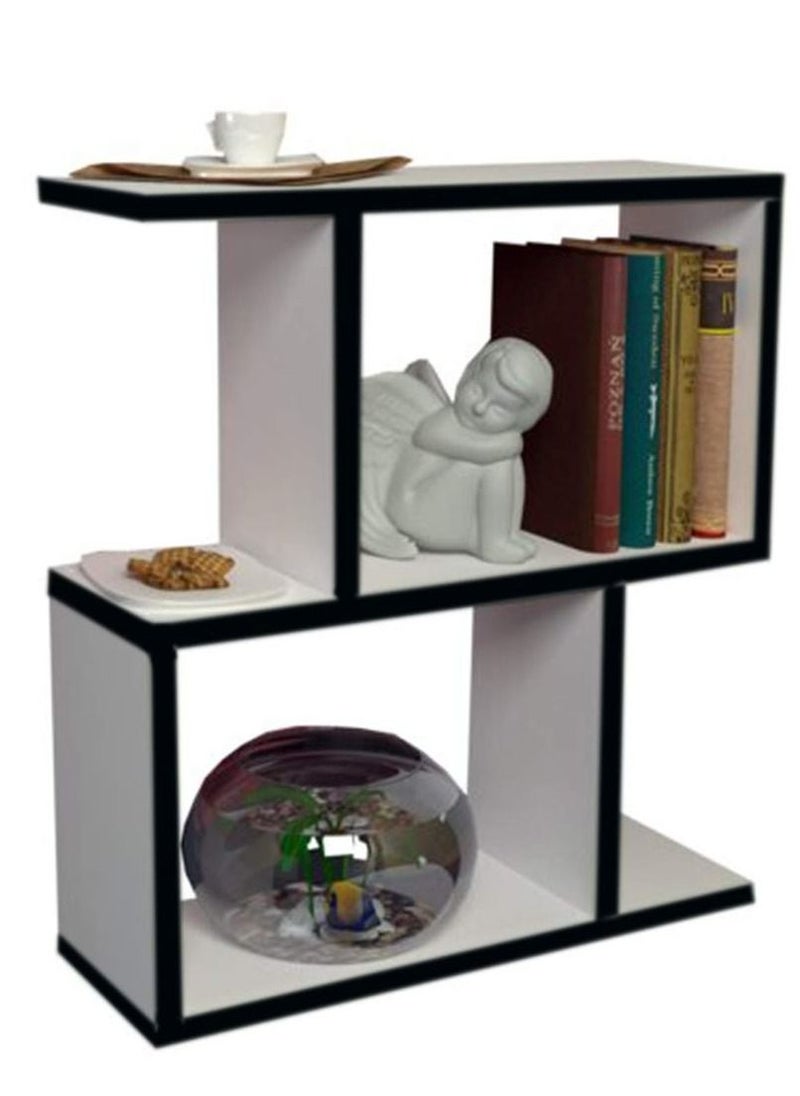 MODERN HOME - side and Coffee Table - 60×60×20 Cm - White+Black - Image 1