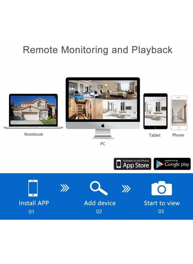 firstrend Wireless Security Camera System, 5MP Security System Wireless with 4 CCTV Cameras Ultra HD Two Way Audio 8CH NVR 2TB Hard Drive Night Vision Motion Alarm APP for Home Indoor Outdoor - Image 5