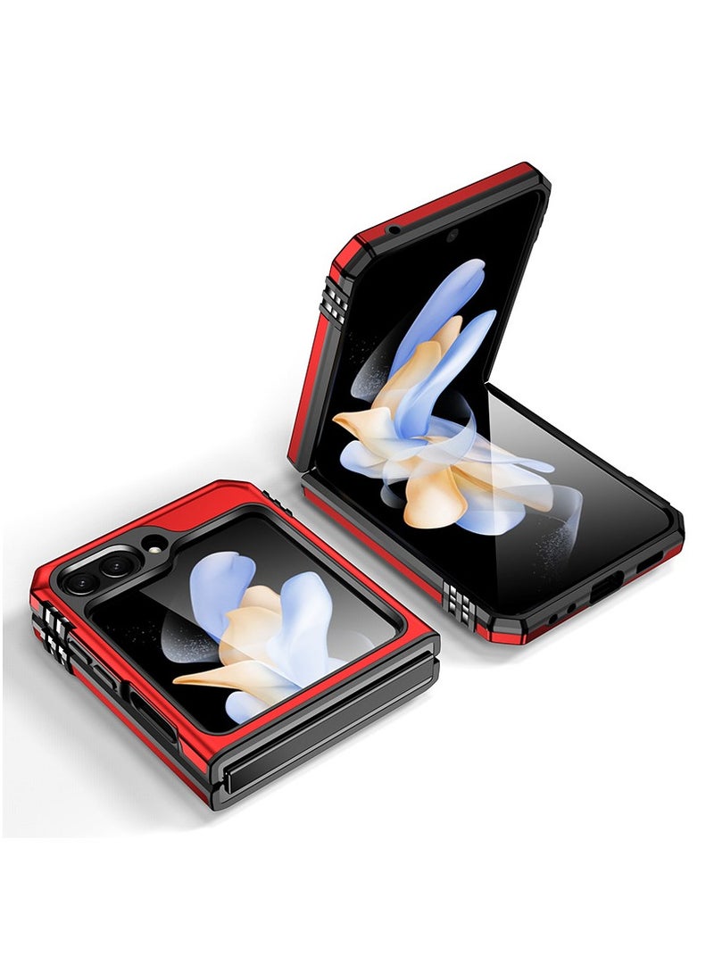 Captaintech Samsung Galaxy Z Flip 5 Case, Built in 360 ° Rotate Ring Kickstand, , Heavy Duty Shockproof Protective Case for Galaxy Z Flip 5 6.7 inch Red - Image 1