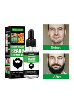 West&Month Reborn Organic Beard Growth Oil, For Beard More Full And Thick, Beard Growth Serum Of Plant Extraction, Pure Natural Promote Beard And Hair Growth  - Image 1