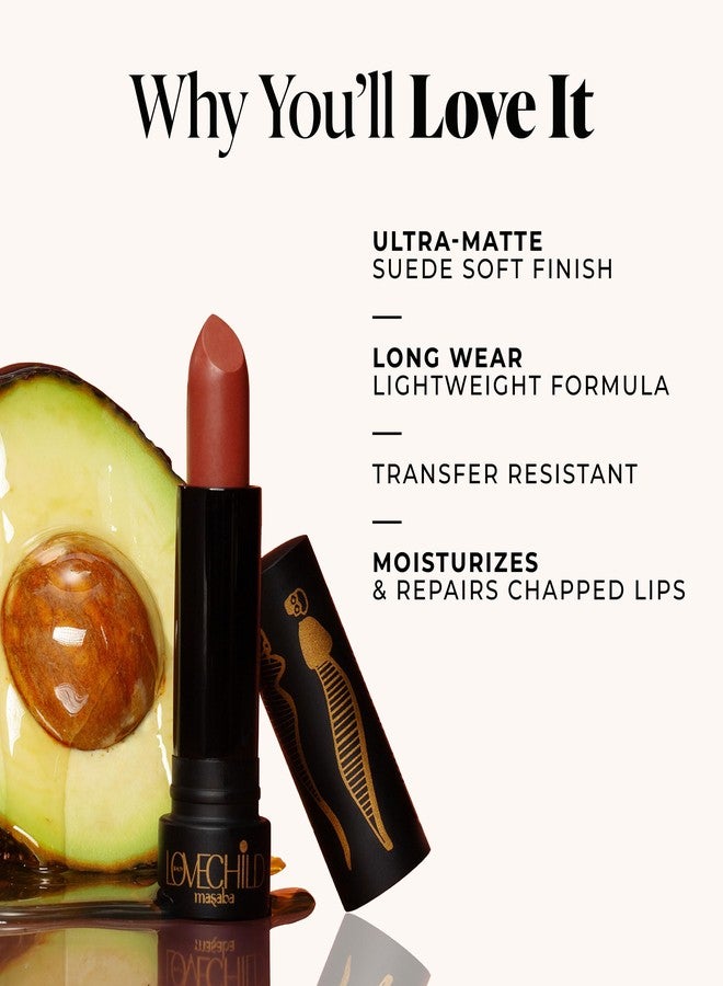 LoveChild Masaba Ultra Matte Pinkish Brown Lipstick, Long Lasting Upto 6Hrs, Transfer-Proof, Hydrating & Nourishing Nude Bullet Lipsticks For Women, Brown Mama, 4.5g - Image 2