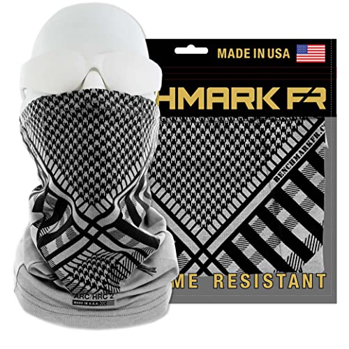 BENCHMARK FR Flame Resistant Face Mask Neck Gaiter - CAT2 (American Shemagh, Gray) - Image 5