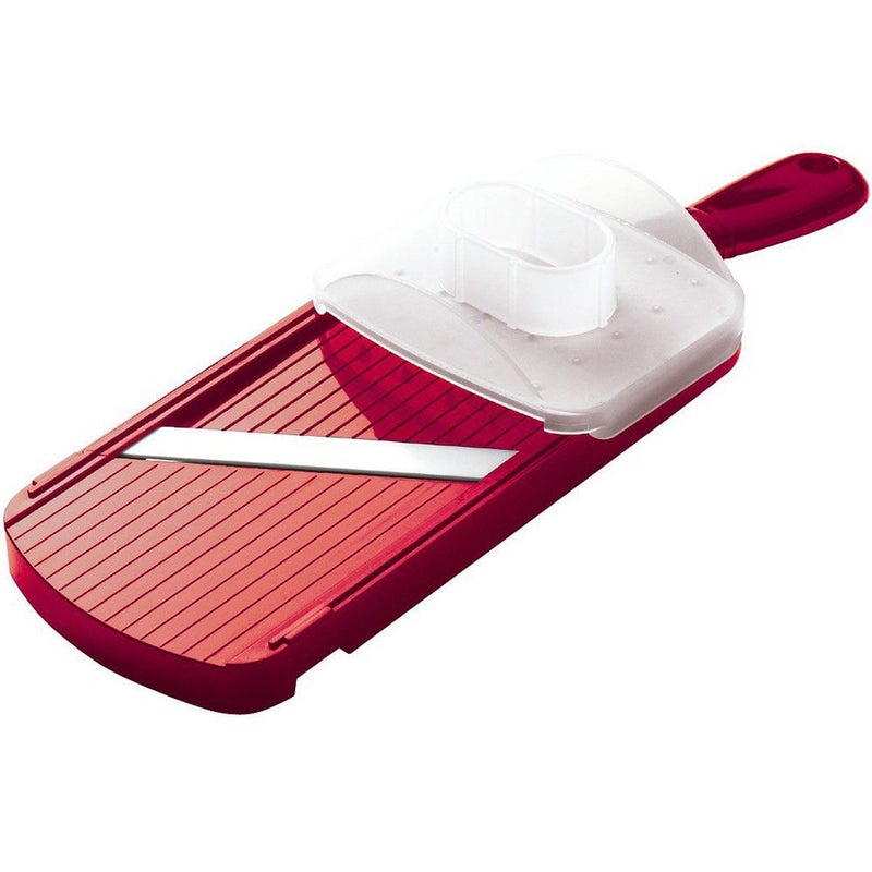 Kyocera Advanced Ceramic Double-edged Mandolin Slicer With Guard, Red - Image 1